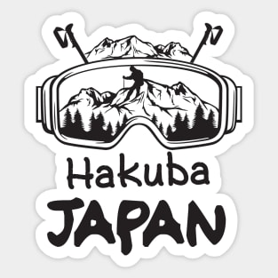 Skiing In Hakuba Japan Sticker